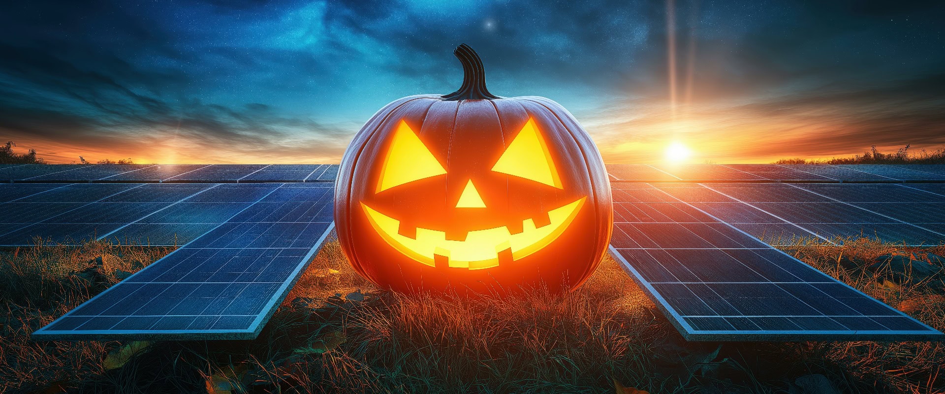 Solarmodul Halloween professionelle Werbung Poster